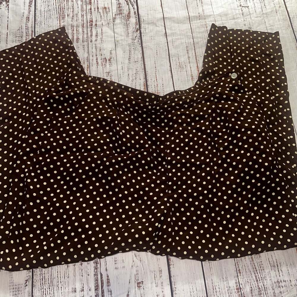 Maggie McNaughton Brown Rayon Polka Dot Maxi Dress-Plus